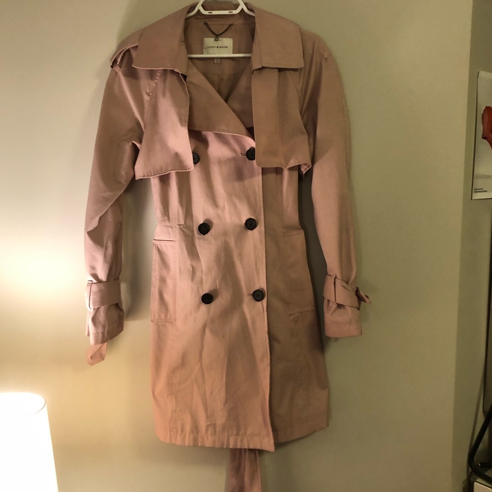 LUCKY BRAND PINK TRENCH RAIN COAT M